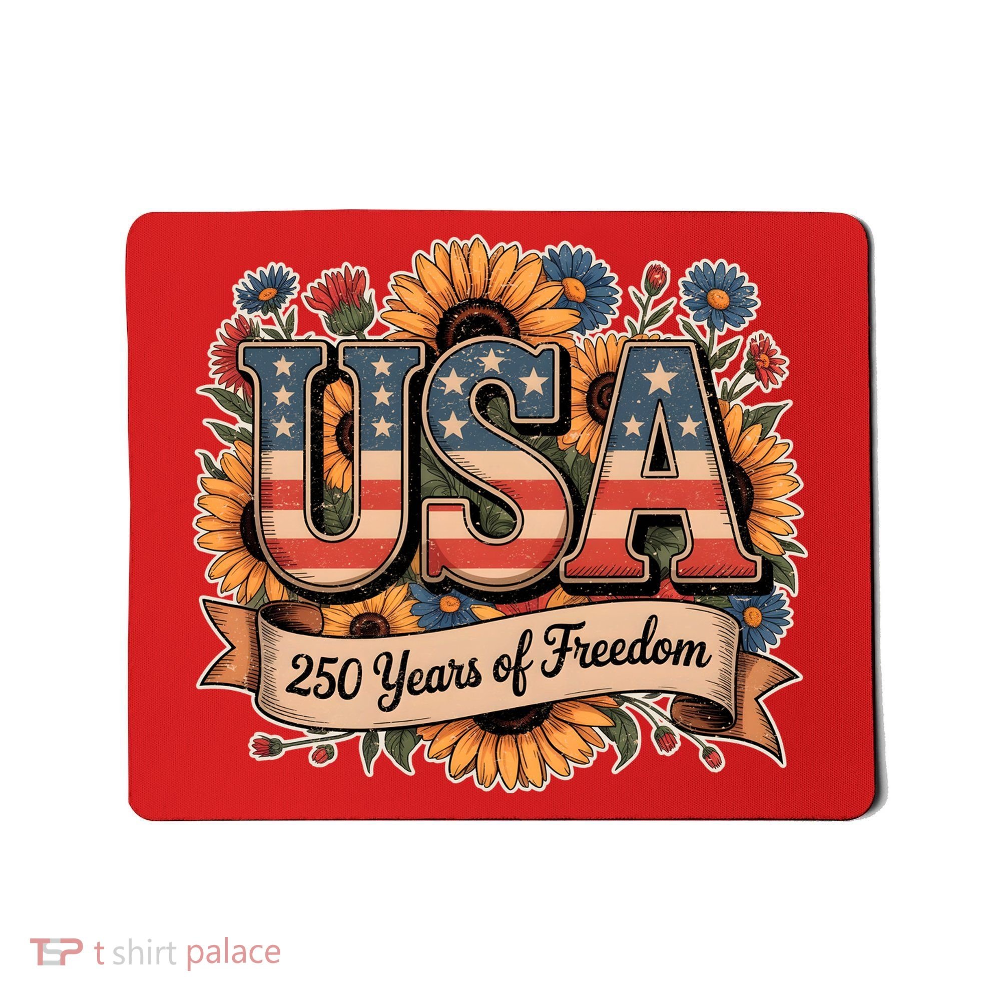 USA 250 Year Of Freedom Sunflowers Mousepad