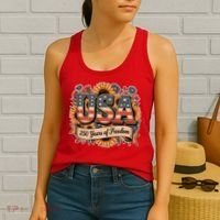 USA 250 Year Of Freedom Sunflowers Women's Tank Top thumb 2