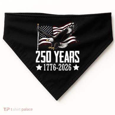 USA 250 Years Eagle 1776-2026 Flag USA-Made Doggie Bandana