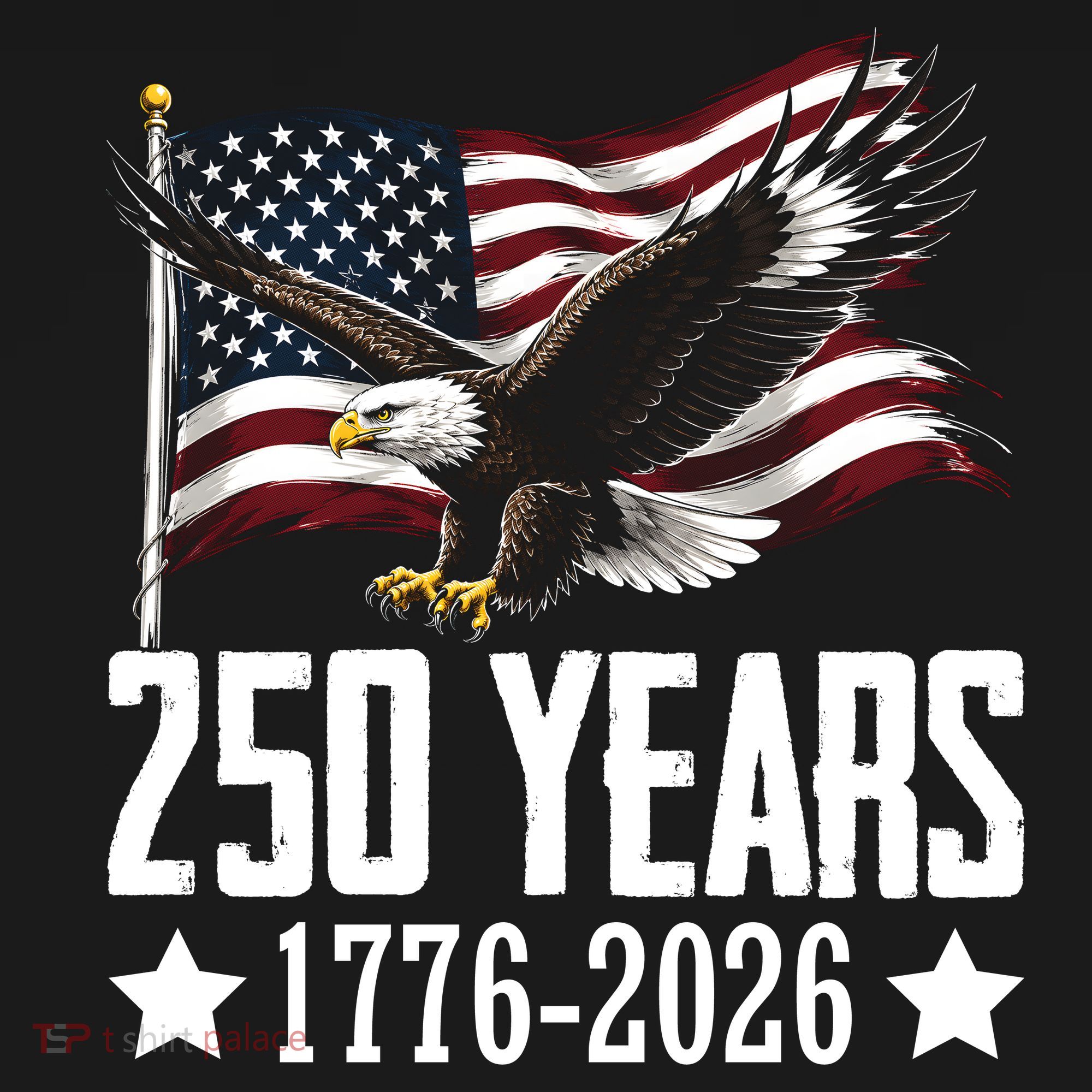 USA 250 Years Eagle 1776-2026 Flag Hoodie