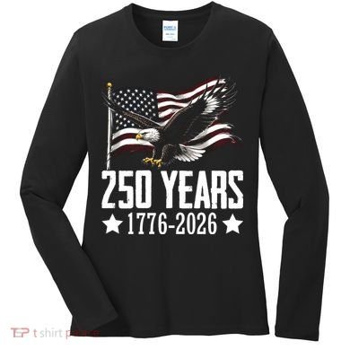 USA 250 Years Eagle 1776-2026 Flag Women's Long Sleeve Shirt