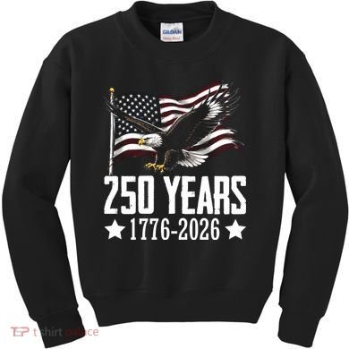 USA 250 Years Eagle 1776-2026 Flag Kids Sweatshirt