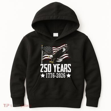 USA 250 Years Eagle 1776-2026 Flag Kids Hoodie