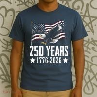 USA 250 Years Eagle 1776-2026 Flag T-Shirt thumb 3