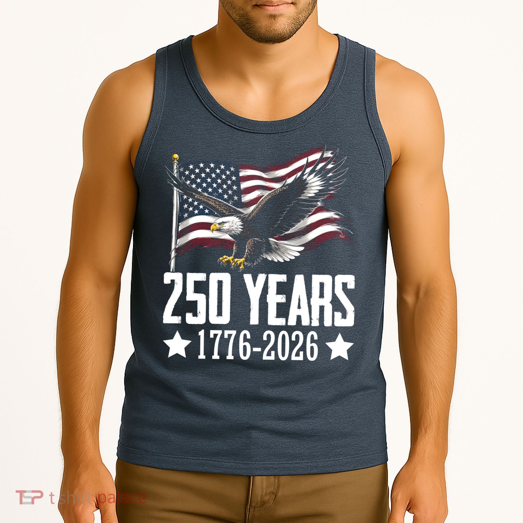 USA 250 Years Eagle 1776-2026 Flag Tank Top