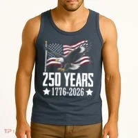 USA 250 Years Eagle 1776-2026 Flag Tank Top thumb 3