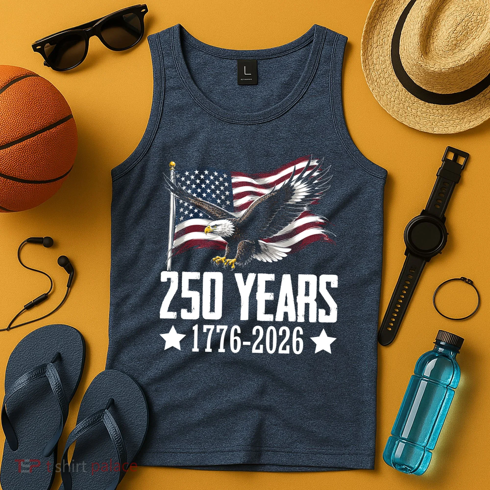 USA 250 Years Eagle 1776-2026 Flag Tank Top