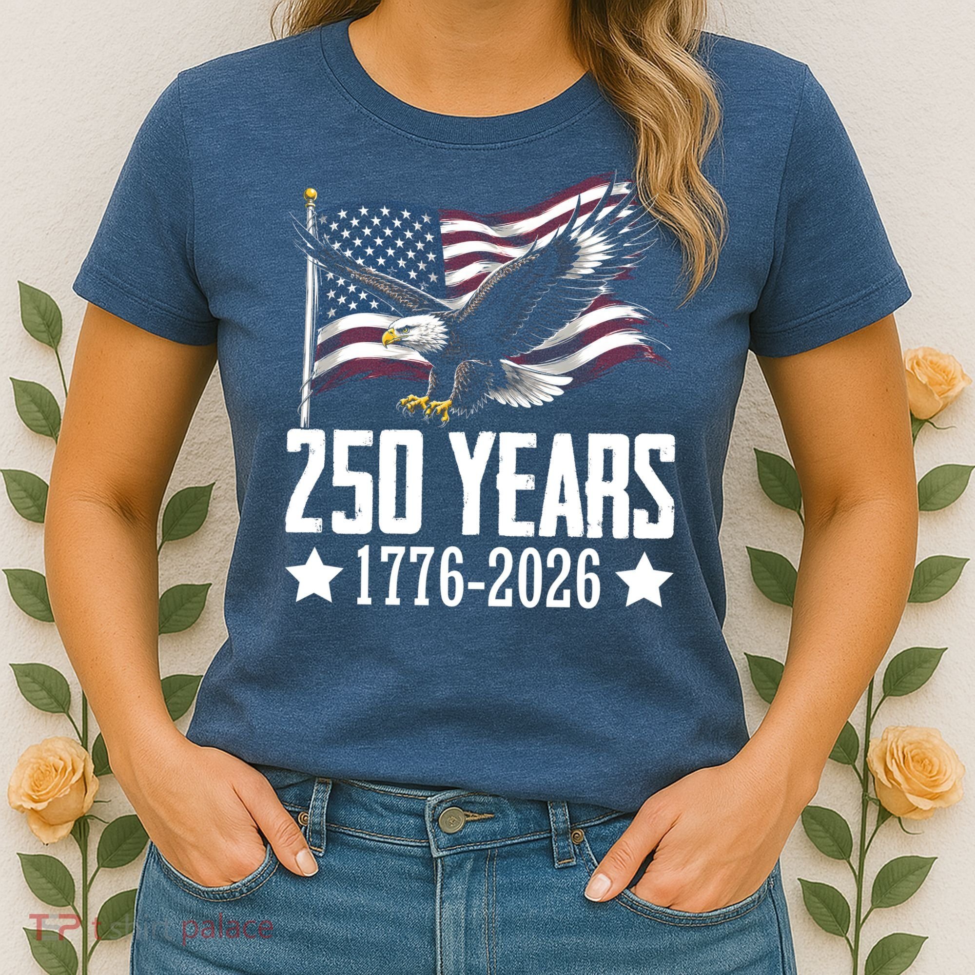 USA 250 Years Eagle 1776-2026 Flag Women's T-Shirt