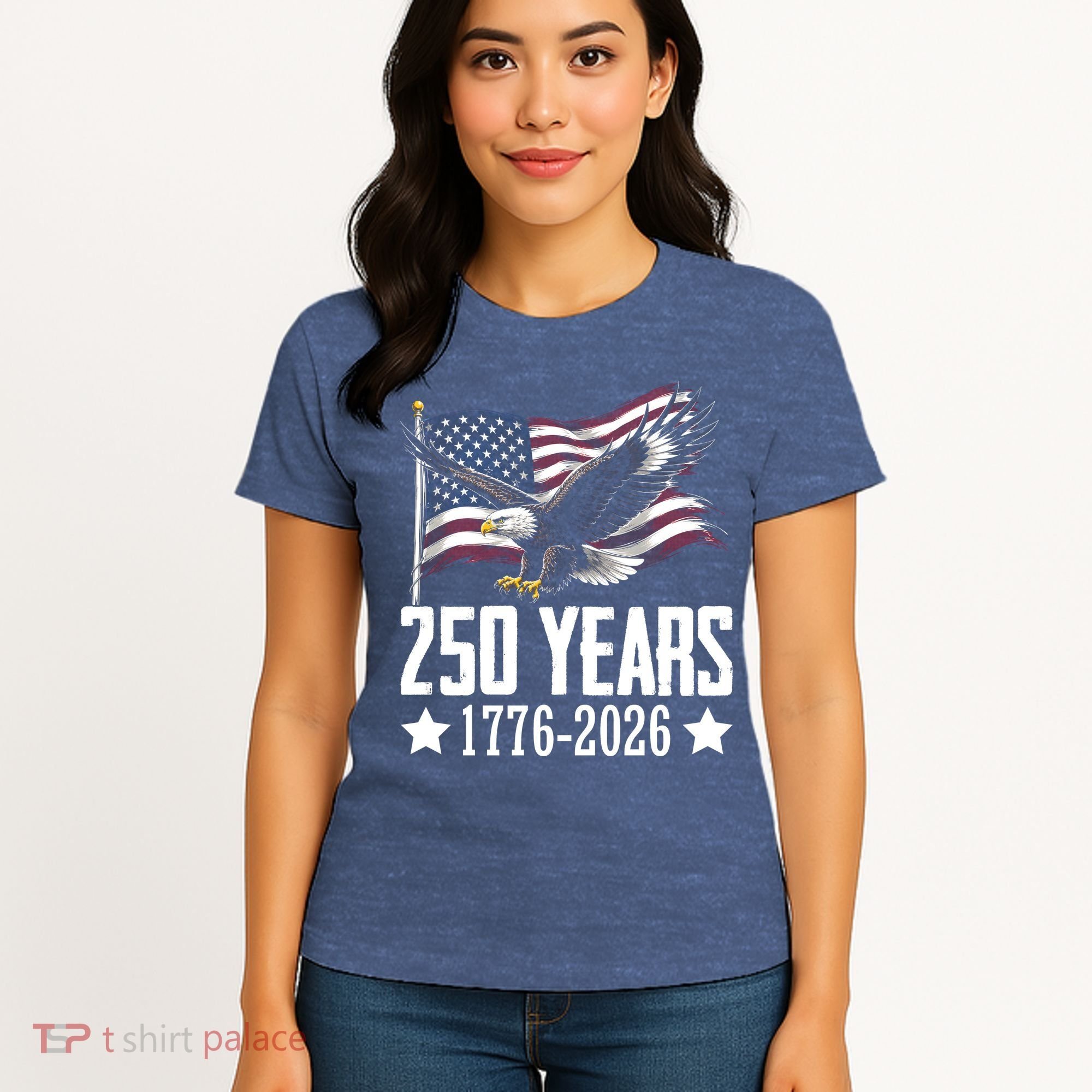 USA 250 Years Eagle 1776-2026 Flag Women's T-Shirt
