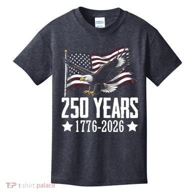 USA 250 Years Eagle 1776-2026 Flag Kids T-Shirt