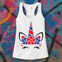 Unicorn 4th Of July Women's Tank Top thumb 3