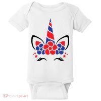 Unicorn 4th Of July Baby Bodysuit thumb 0