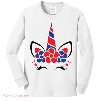 Unicorn 4th Of July Kids Long Sleeve Shirt