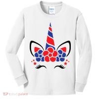 Unicorn 4th Of July Kids Long Sleeve Shirt thumb 0