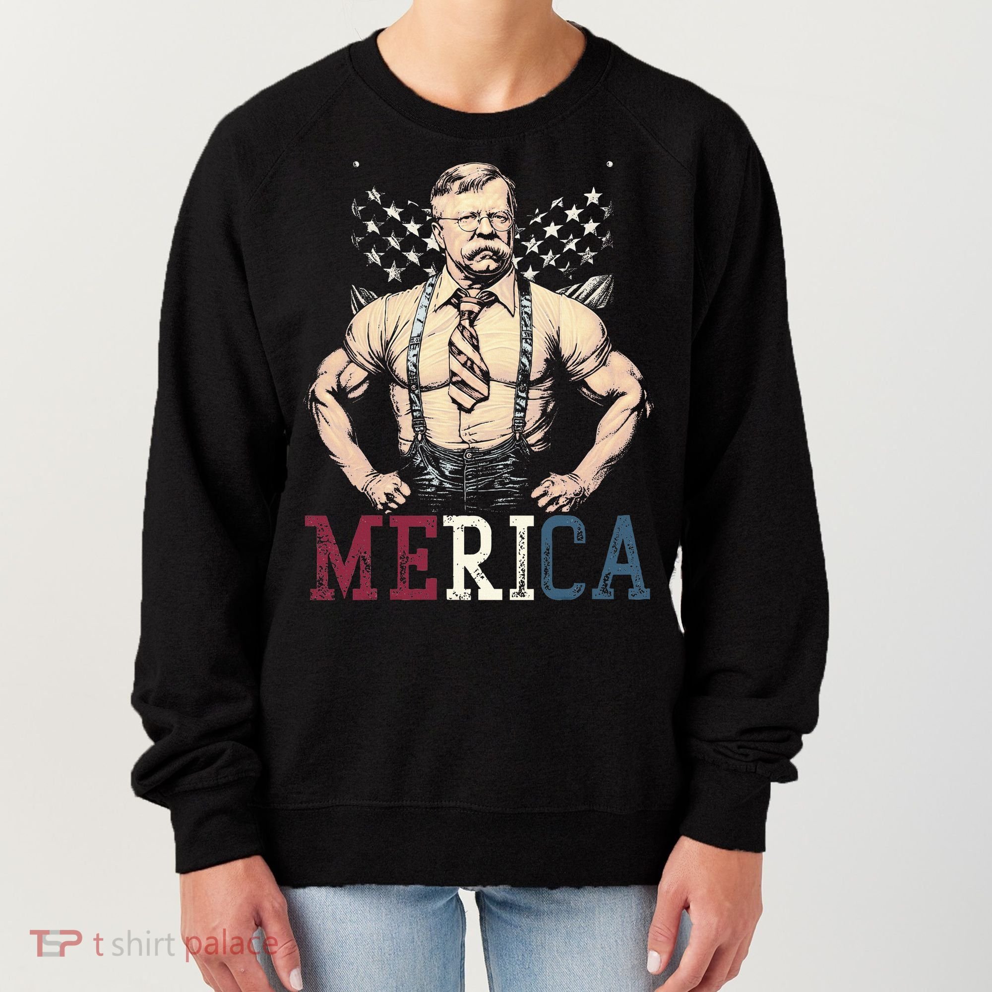 Usa 4th Of July Teddy Roosevelt Women's Sweatshirt