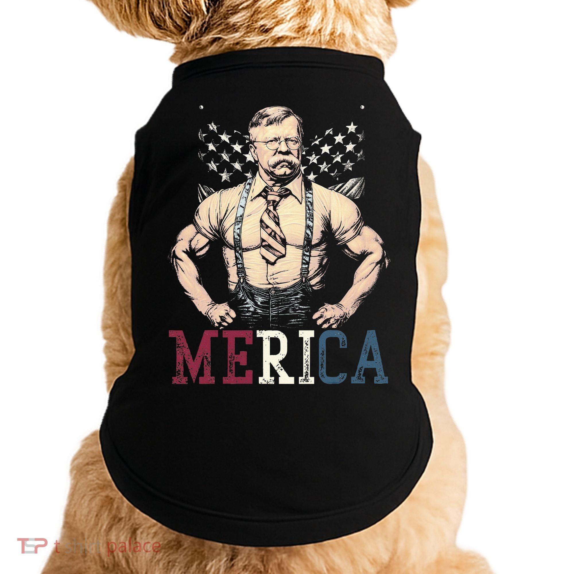 Usa 4th Of July Teddy Roosevelt Doggie Tank