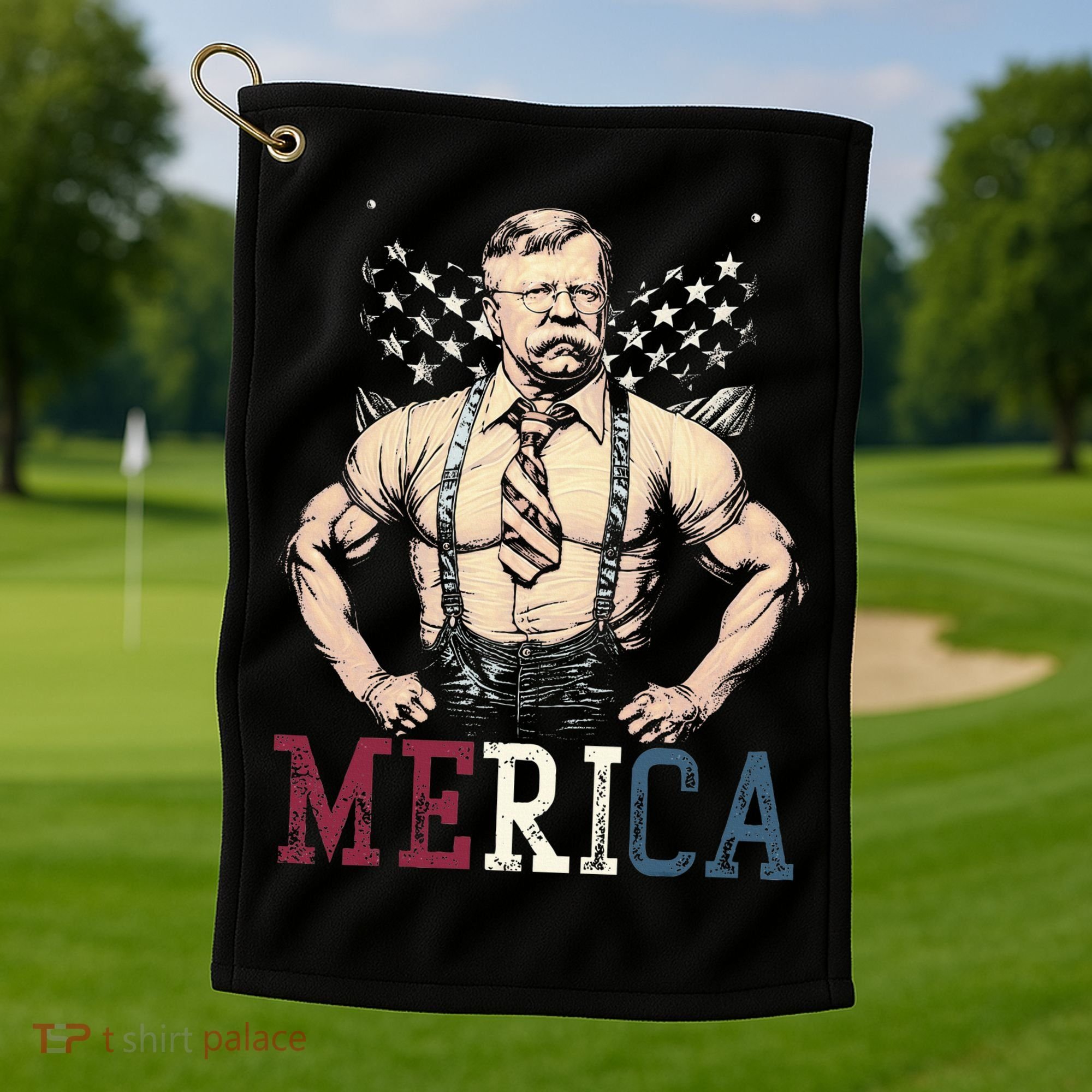 Usa 4th Of July Teddy Roosevelt Golf Towel