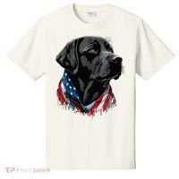 USA 4th Of July Black Patriotic American Labrador Retriever T-Shirt thumb 0