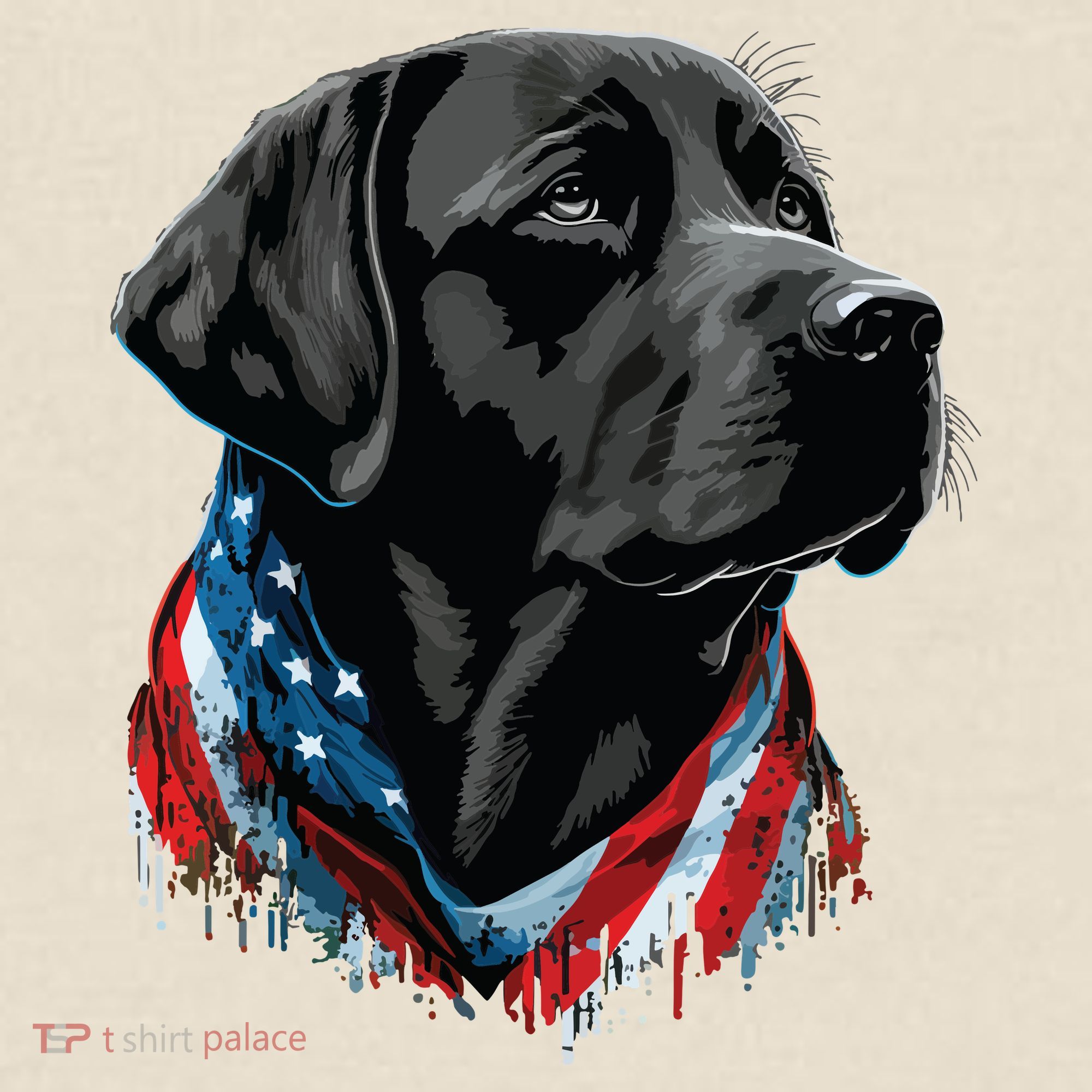 USA 4th Of July Black Patriotic American Labrador Retriever T-Shirt