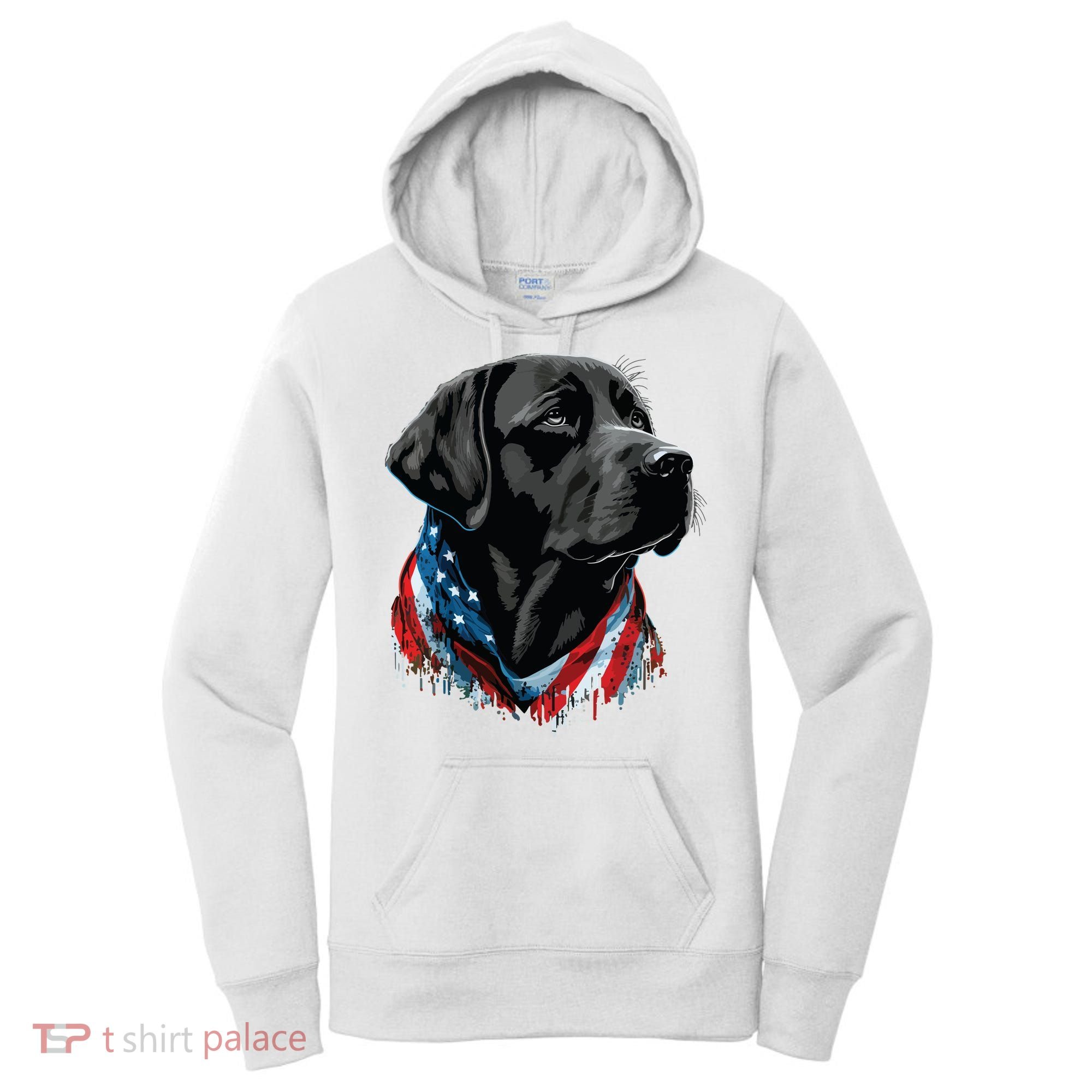 USA 4th Of July Black Patriotic American Labrador Retriever Women's Hoodie