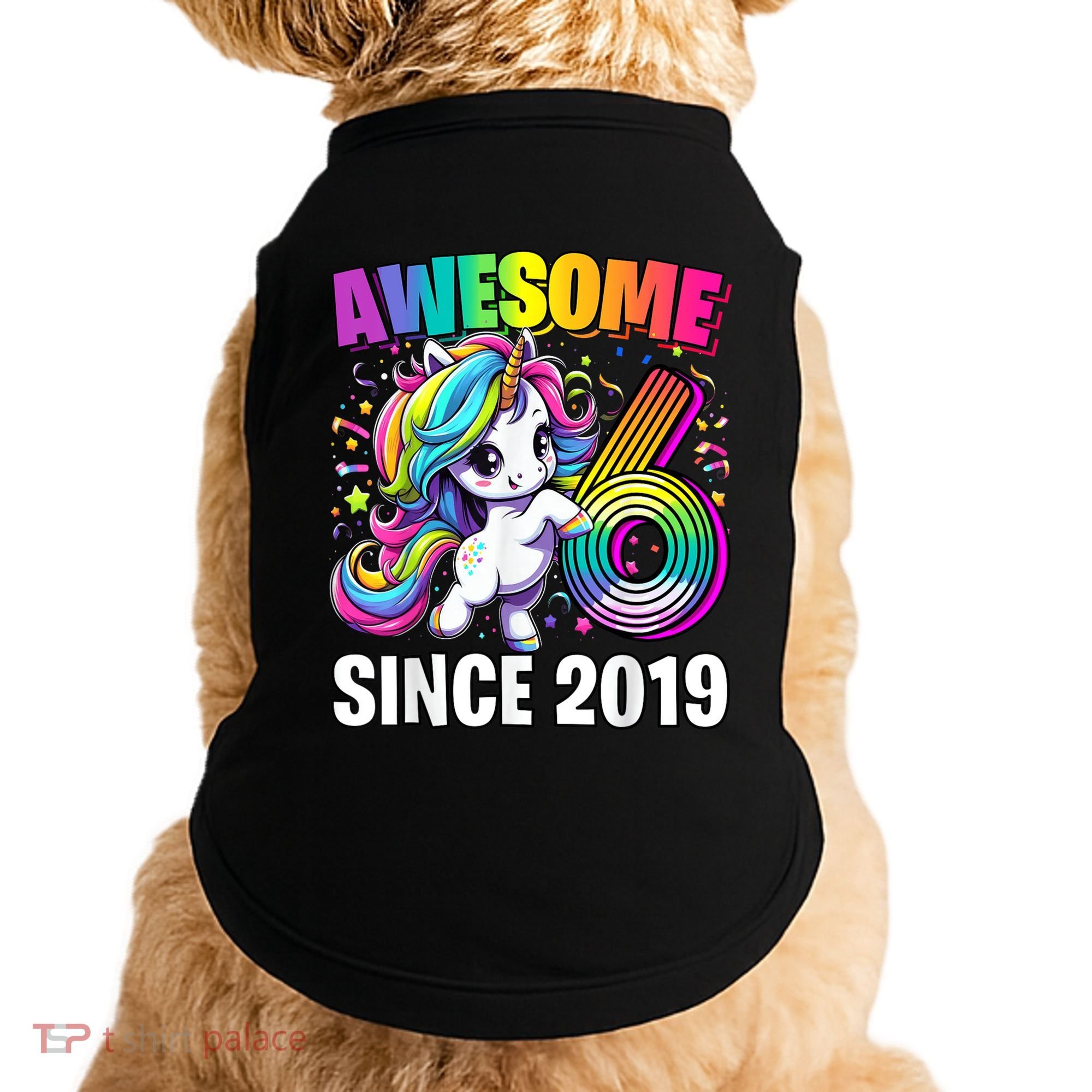 Unicorn 6th Birthday 6 Year Old Unicorn Party Doggie Tank