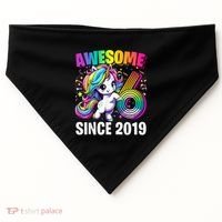Unicorn 6th Birthday 6 Year Old Unicorn Party USA-Made Doggie Bandana thumb 0