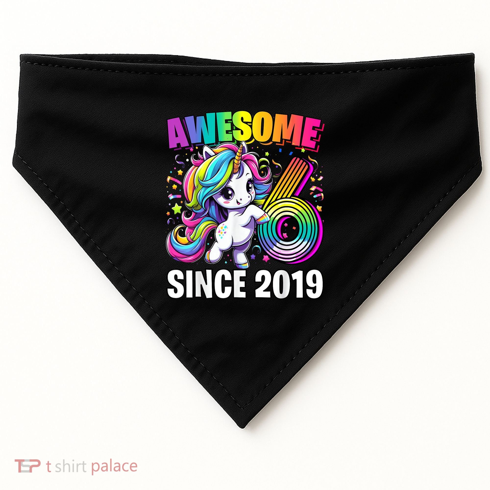 Unicorn 6th Birthday 6 Year Old Unicorn Party USA-Made Doggie Bandana