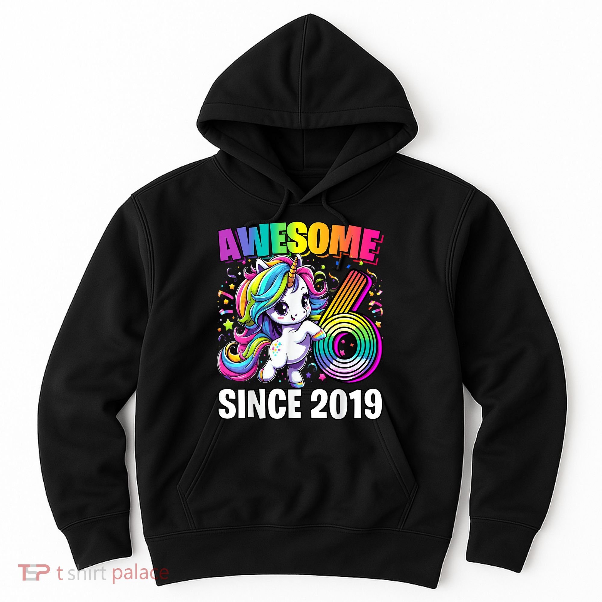 Unicorn 6th Birthday 6 Year Old Unicorn Party Hoodie