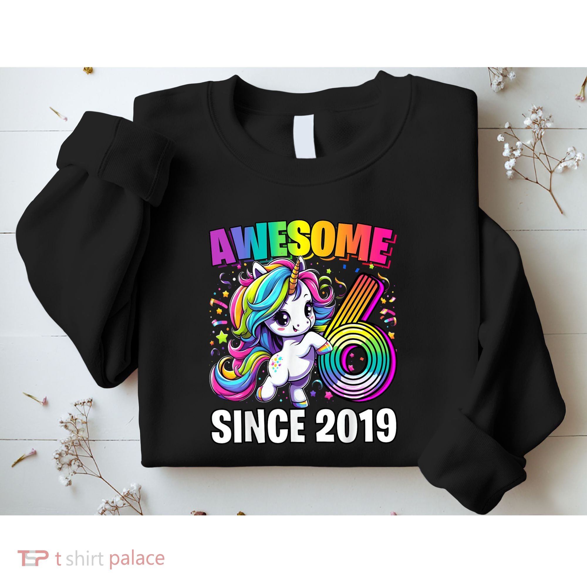 Unicorn 6th Birthday 6 Year Old Unicorn Party Sweatshirt