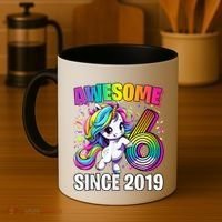 Unicorn 6th Birthday 6 Year Old Unicorn Party Coffee Mug thumb 4