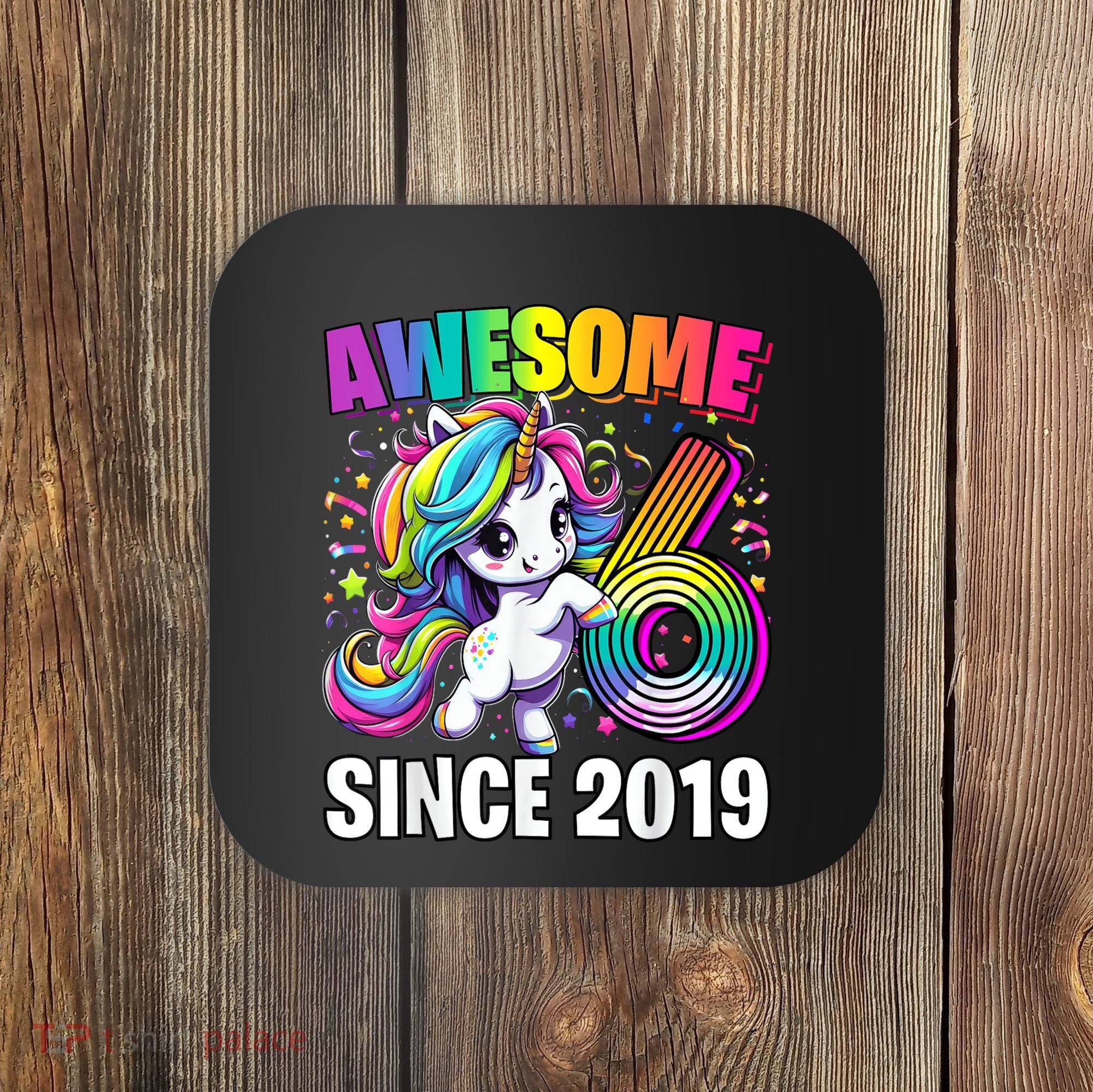 Unicorn 6th Birthday 6 Year Old Unicorn Party Coaster