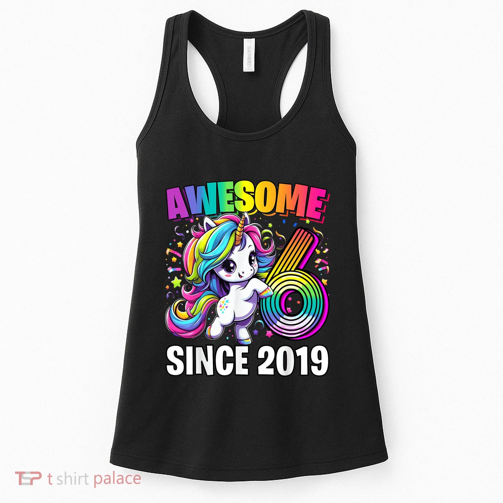 Unicorn 6th Birthday 6 Year Old Unicorn Party Women's Tank Top