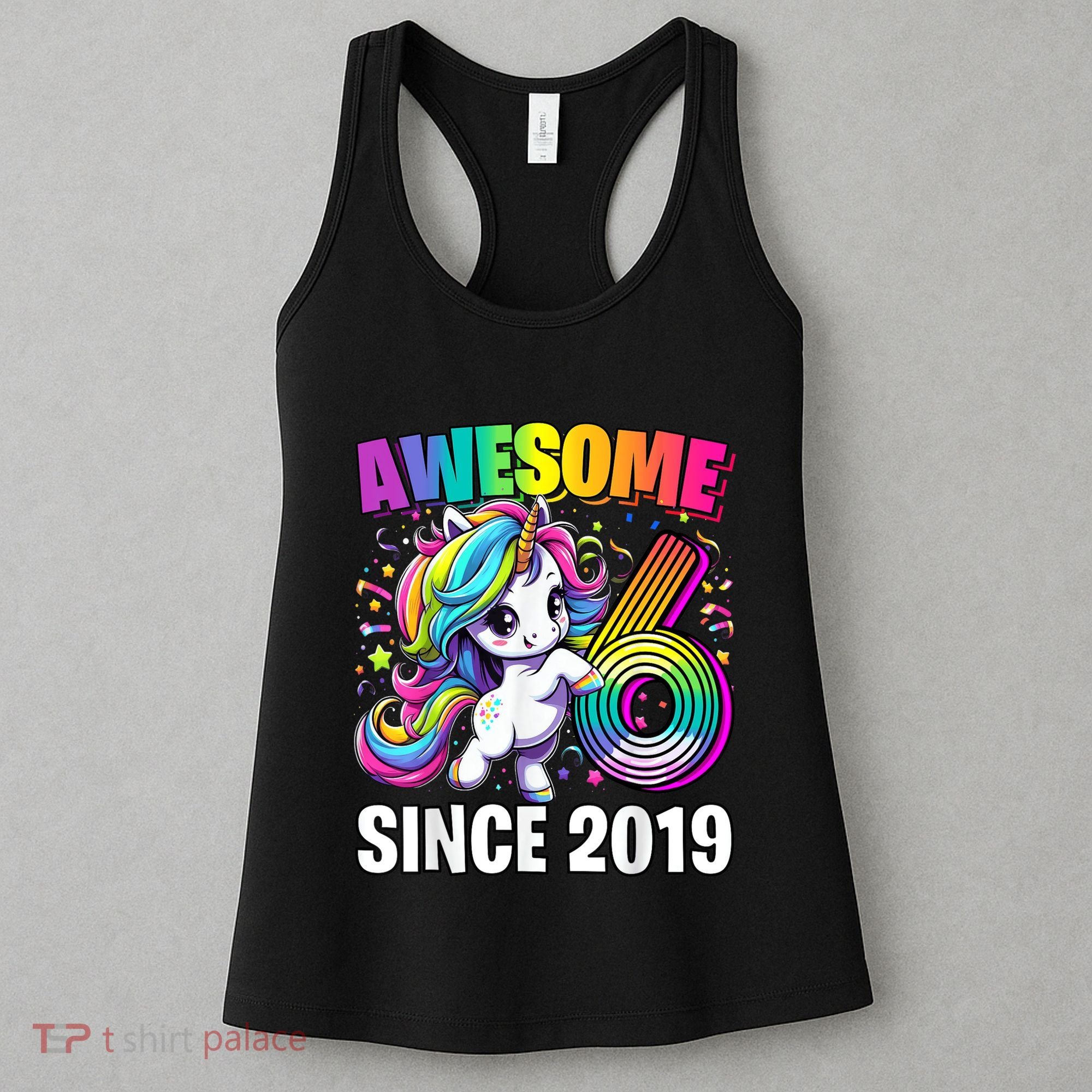 Unicorn 6th Birthday 6 Year Old Unicorn Party Women's Tank Top