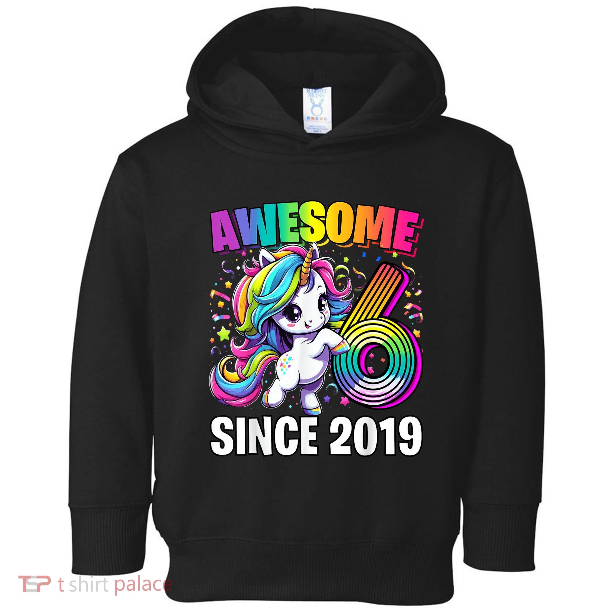 Unicorn 6th Birthday 6 Year Old Unicorn Party Toddler Hoodie