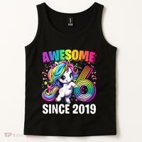 Unicorn 6th Birthday 6 Year Old Unicorn Party Tank Top thumb 2