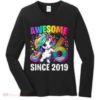 Unicorn 6th Birthday 6 Year Old Unicorn Party Women's Long Sleeve Shirt thumb 0