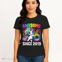 Unicorn 6th Birthday 6 Year Old Unicorn Party Women's T-Shirt thumb 4