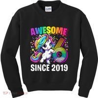 Unicorn 6th Birthday 6 Year Old Unicorn Party Kids Sweatshirt thumb 0