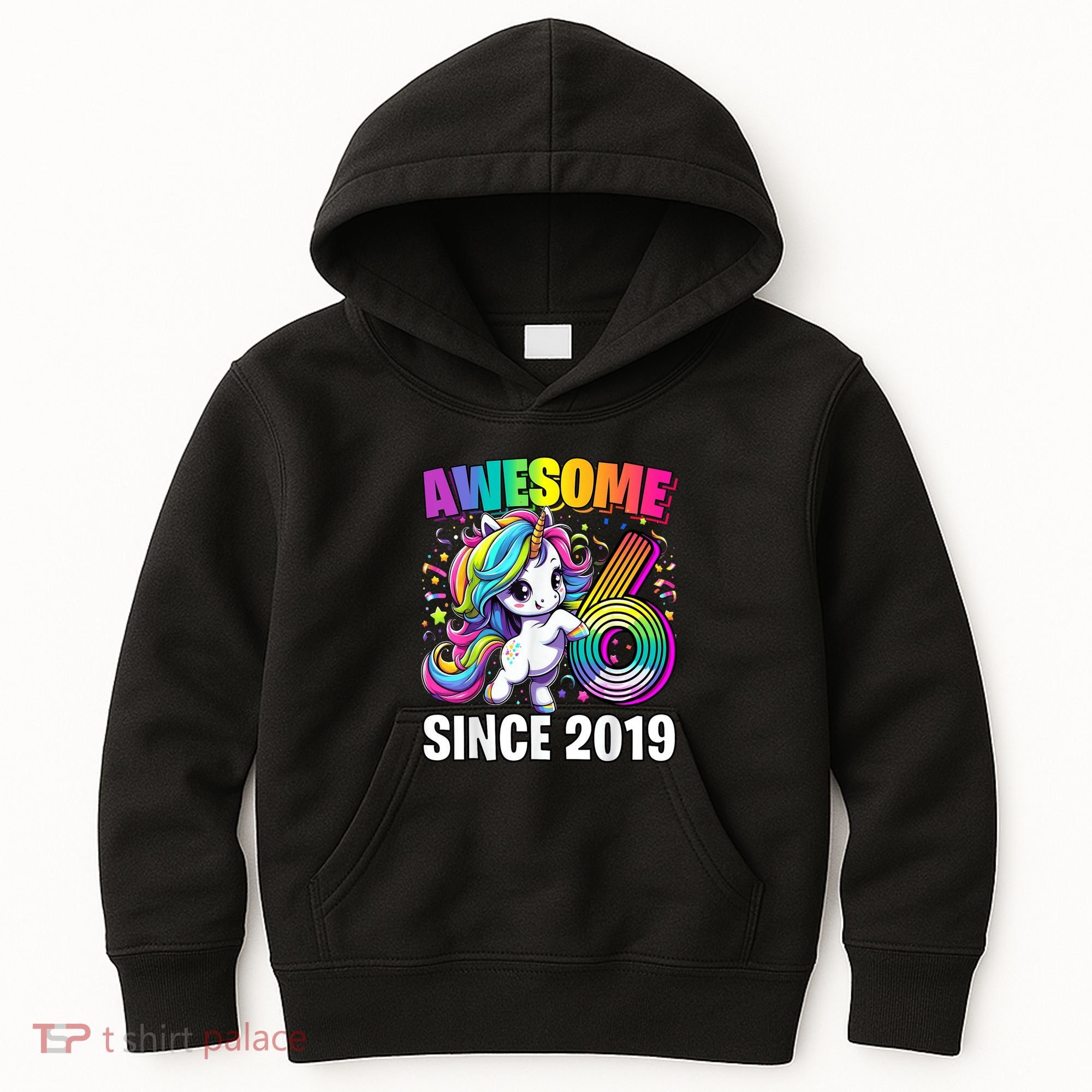 Unicorn 6th Birthday 6 Year Old Unicorn Party Kids Hoodie