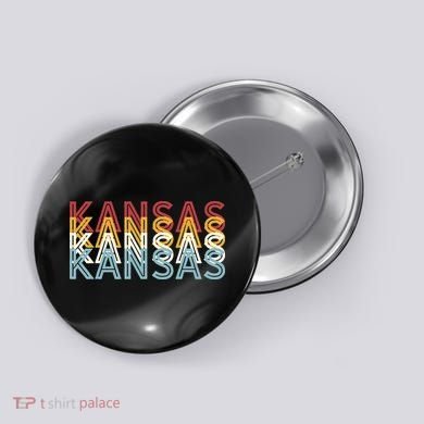 USA 70's State Retro Vintage Kansas Button