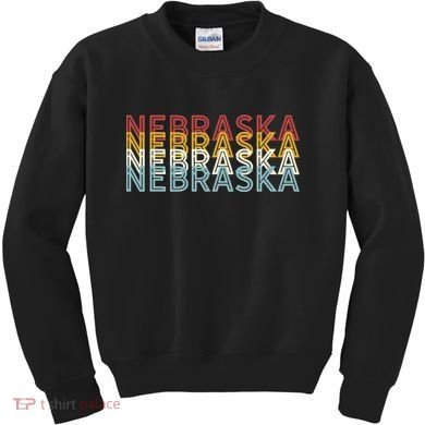 Usa 70s State Retro Vintage Nebraska Kids Sweatshirt