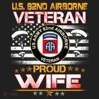 Us 82nd Airborne Veteran Proud Wife Us Flag Patriotic Gift Beanie thumb 2