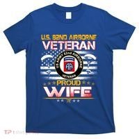 Us 82nd Airborne Veteran Proud Wife Us Flag Patriotic Gift T-Shirt thumb 0