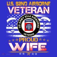 Us 82nd Airborne Veteran Proud Wife Us Flag Patriotic Gift T-Shirt thumb 7