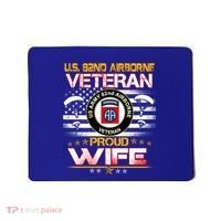 Us 82nd Airborne Veteran Proud Wife Us Flag Patriotic Gift Mousepad thumb 0