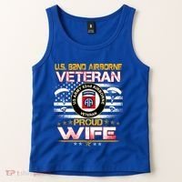 Us 82nd Airborne Veteran Proud Wife Us Flag Patriotic Gift Tank Top thumb 2