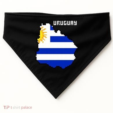 Uruguay 8 Bit Pixelated USA-Made Doggie Bandana