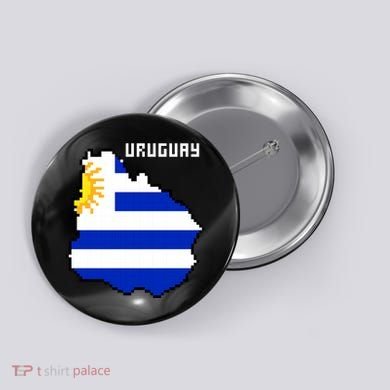 Uruguay 8 Bit Pixelated Button