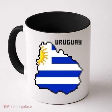 Uruguay 8 Bit Pixelated Coffee Mug