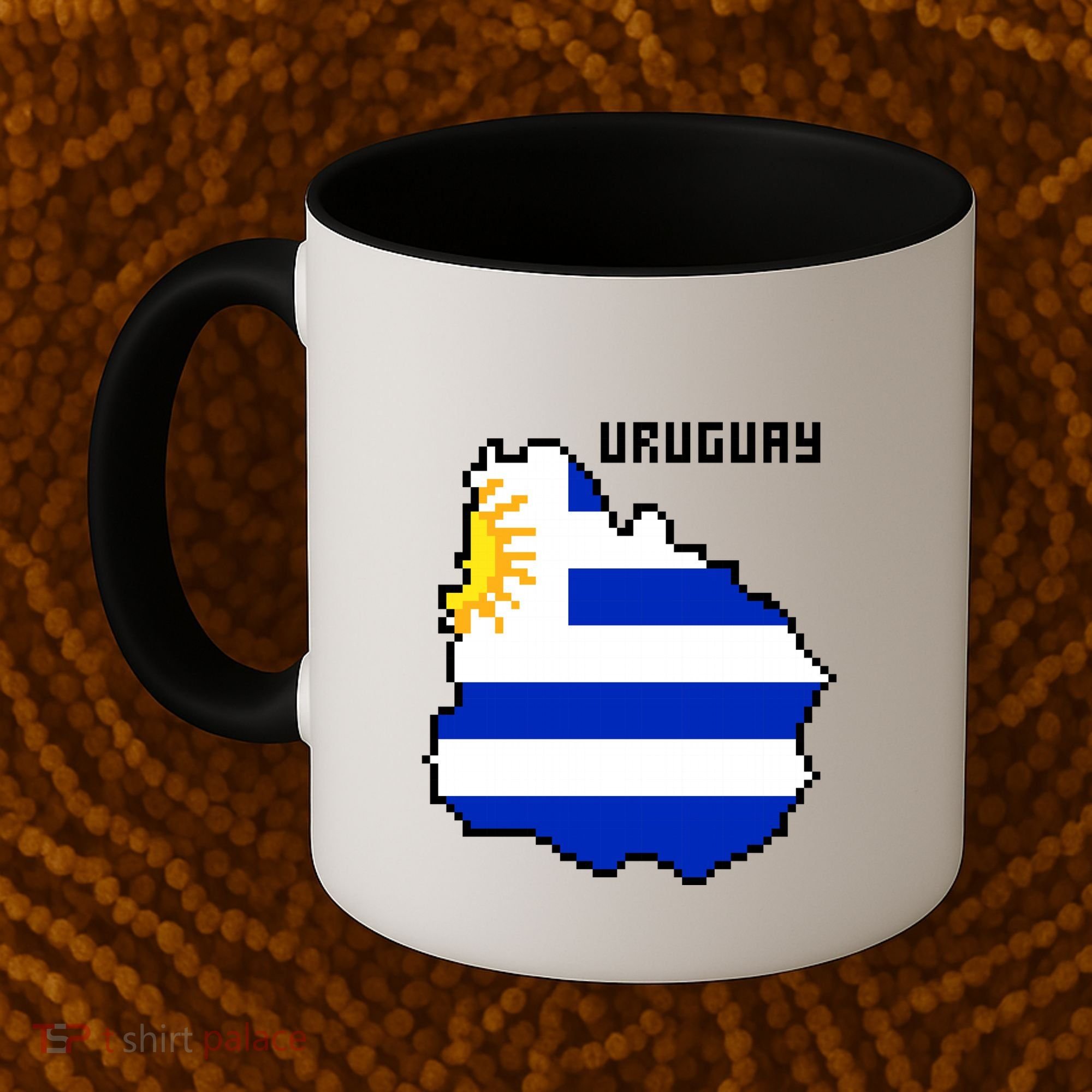 Uruguay 8 Bit Pixelated Coffee Mug